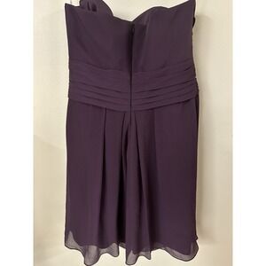 David's Bridal Strapless Purple Mini Dress ~  Bridesmaid ~ Prom ~ Size 12